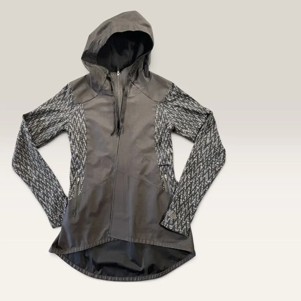 The North Face Printed Sleeve Hooded Running Athletic Jacket Women S
